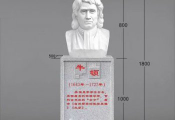 内江艺术精灵：牛顿汉白玉石头像雕塑