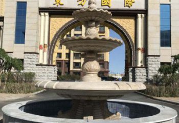 内江三层欧式喷泉石雕，为小区增添质感
