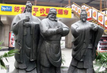 内江铭记经典：三国英雄关羽雕塑