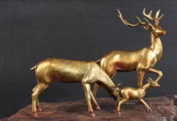内江三只小鹿公园动物铜雕，把自然气息带回家