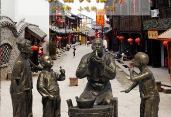 内江领雕塑：特色小品铜雕糖人