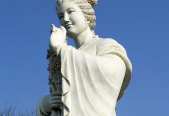 内江十二花神之三月桃花息夫人汉白玉精美美女雕像