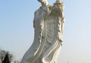 内江古典美女雕塑——十二花神之四月牡丹杨玉环汉白玉