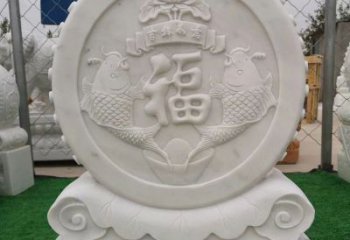 内江装饰福字图案的雕塑石门墩