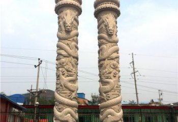 内江石雕华表盘龙柱，雕塑工艺的精美展示