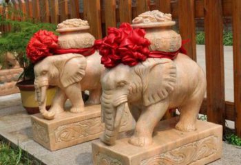 内江把大象的能量带入家庭——石雕聚宝盆大象雕塑