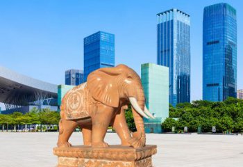 内江大象雕塑，现代大象喷水雕塑，营造雅致优雅氛围