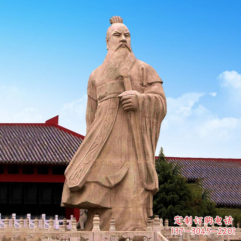内江魏武帝曹操砂岩石雕塑像