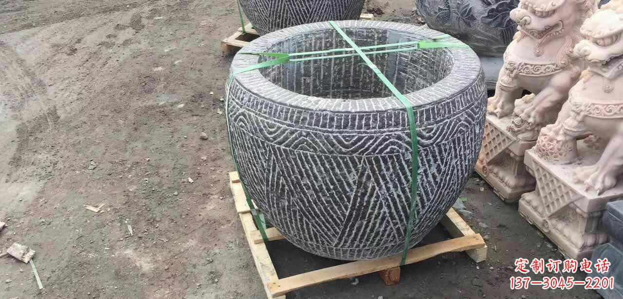 内江纹理石浮雕水缸