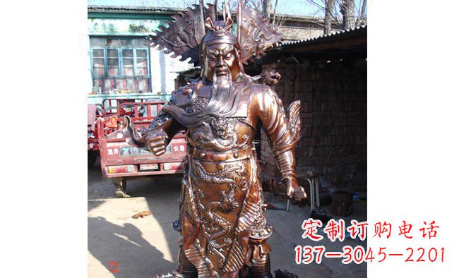 内江武财神持刀关公铜雕 (3)