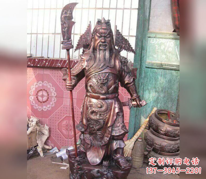内江武财神关公提刀铜雕