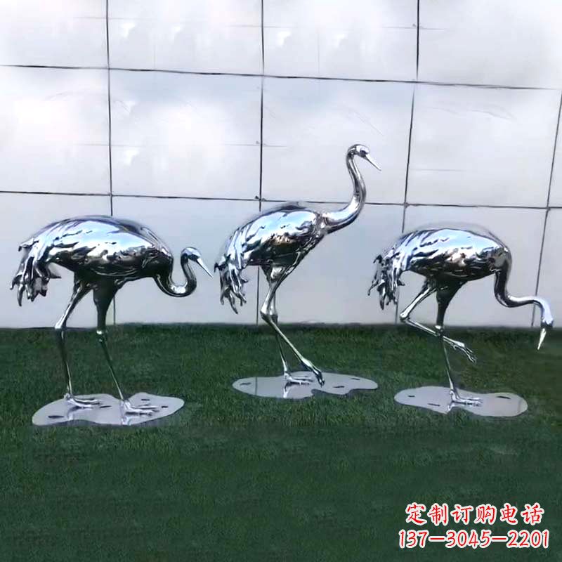 内江仙鹤镜面不锈钢雕塑