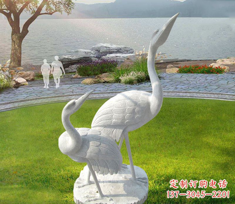 内江仙鹤石雕公园动物雕塑