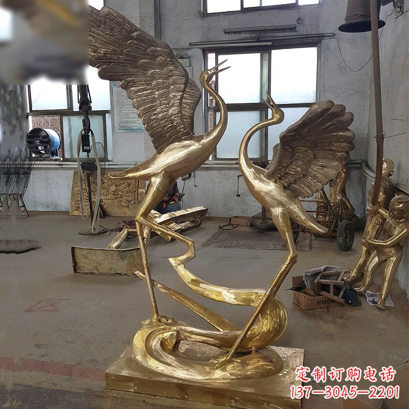 内江仙鹤铜雕景观