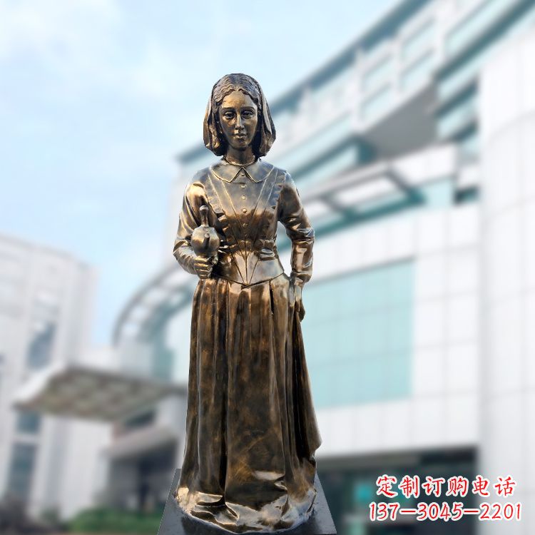 内江现代护理教育奠基人南丁格尔玻璃钢仿铜雕像