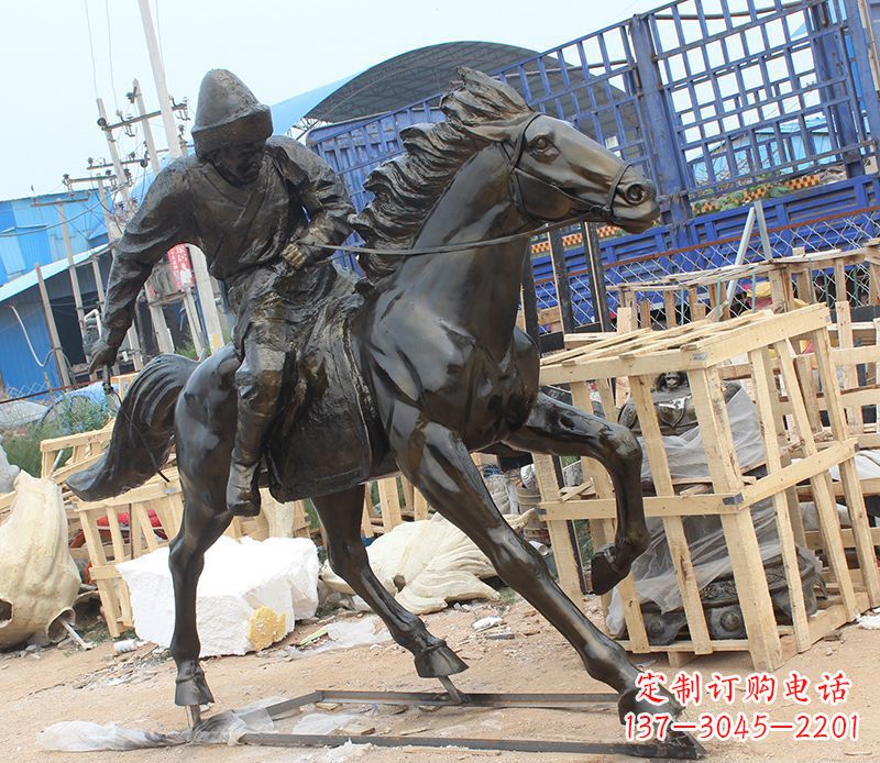 内江现代骑马人物公园景观铜雕