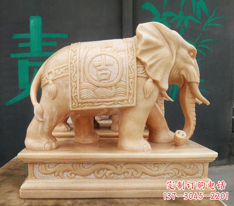 内江现代石雕大象雕像