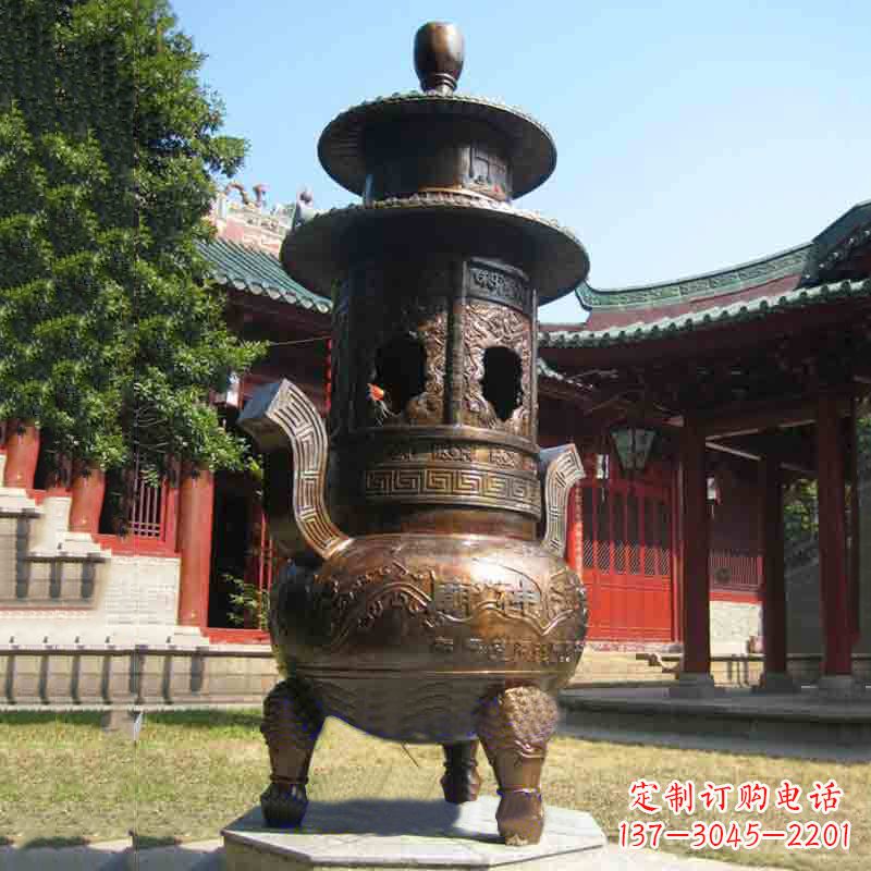 内江现代铜制香炉铜雕香炉