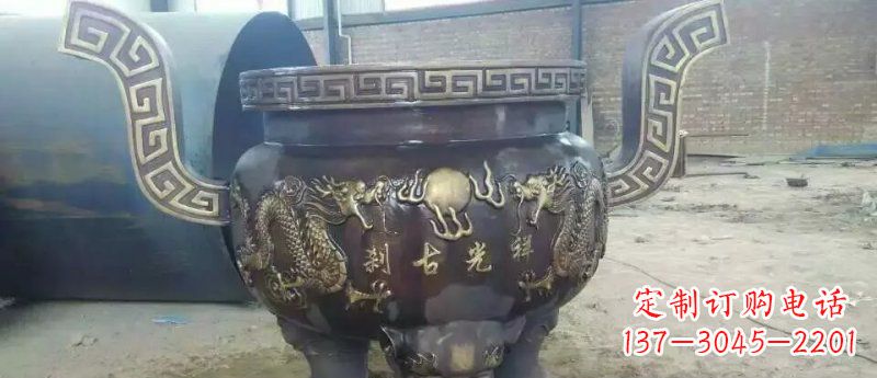 内江祥光古刹寺庙香炉铜雕