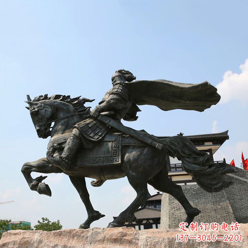内江项羽骑马铜雕景观雕塑-景区景点历史名人西楚霸王雕像