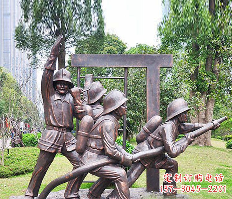 内江消防员人物铜雕 (2)