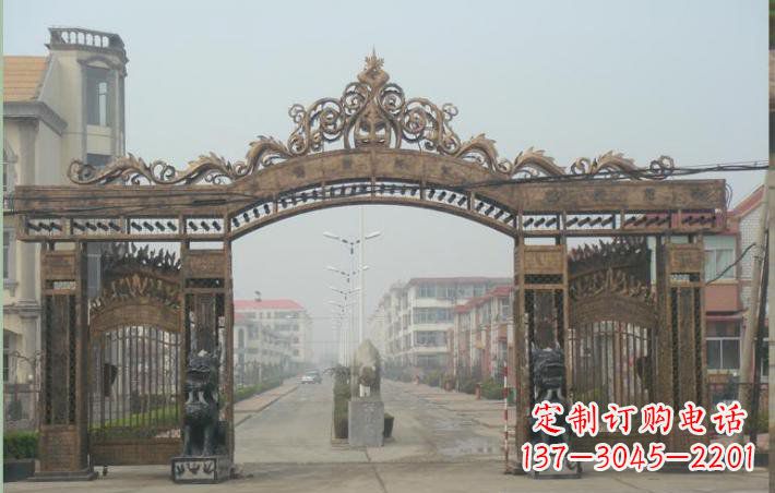 内江小区不锈钢门口牌坊雕塑