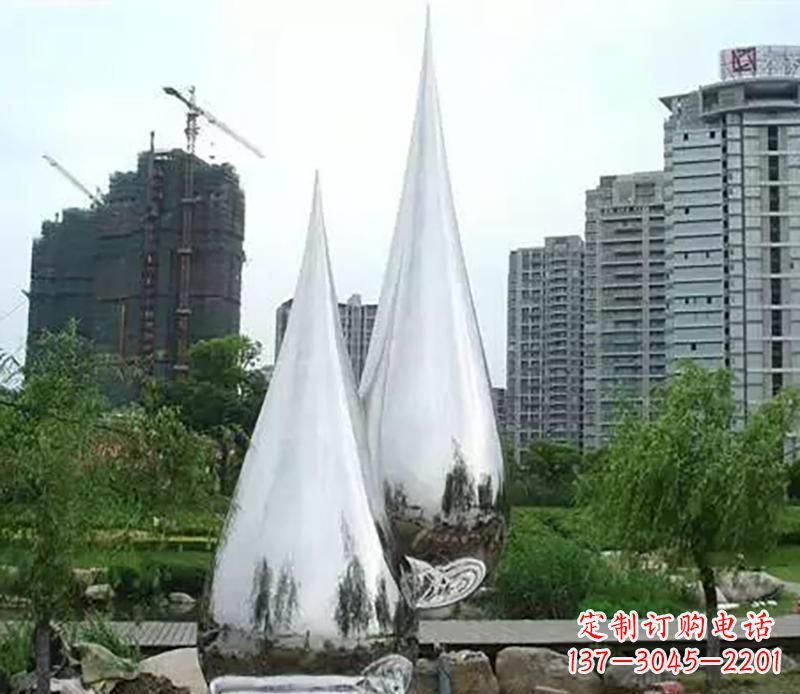 内江小区不锈钢水滴雕塑