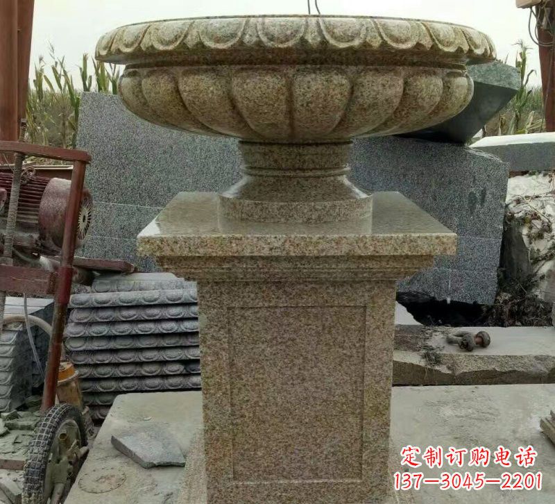 内江小区花岗岩花盆雕塑