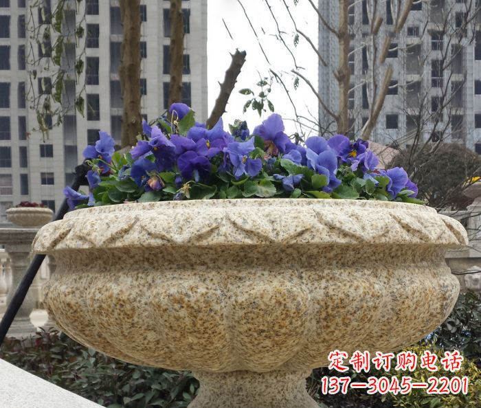内江小区景观大理石花盆石雕