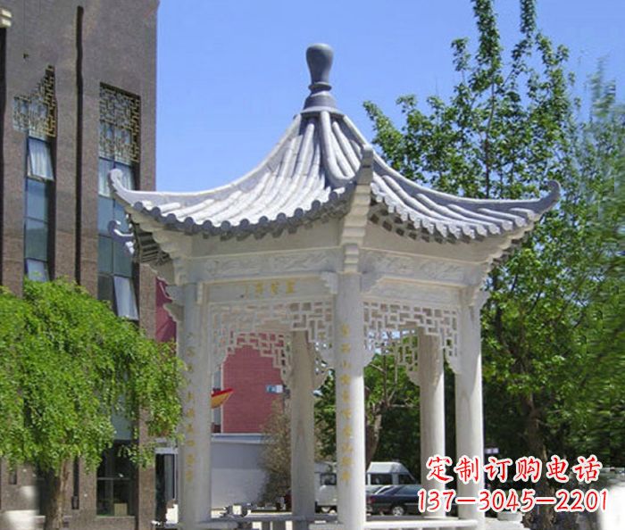 内江小区景观大理石凉亭