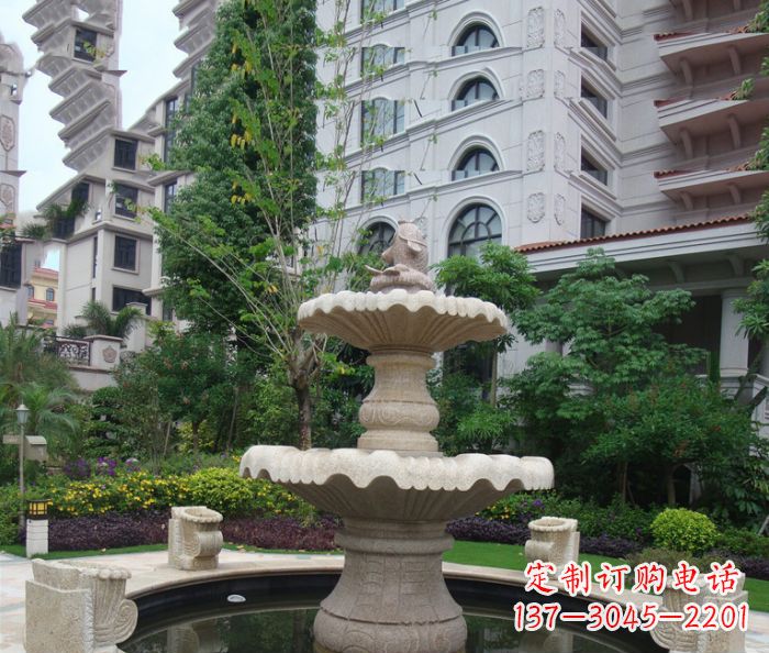 内江小区景观大理石鲤鱼喷泉石雕
