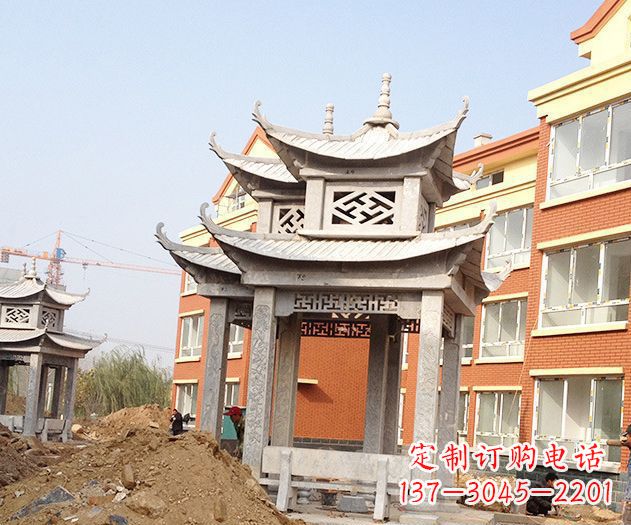 内江小区景观大理石凉亭石雕