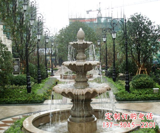 内江小区景观大理石喷泉石雕 (4)