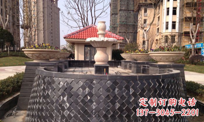 内江小区景观大理石喷泉石雕 (3)