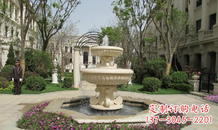 内江小区景观大理石喷泉石雕 (7)