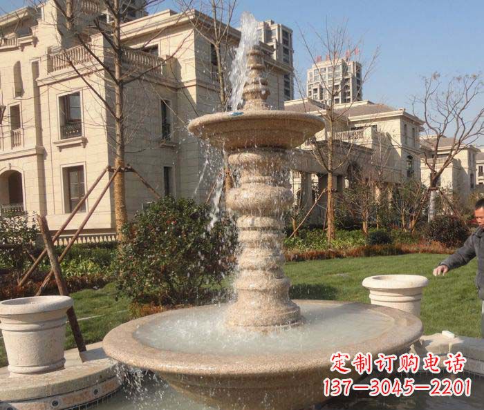 内江小区景观多层喷泉石雕 (2)