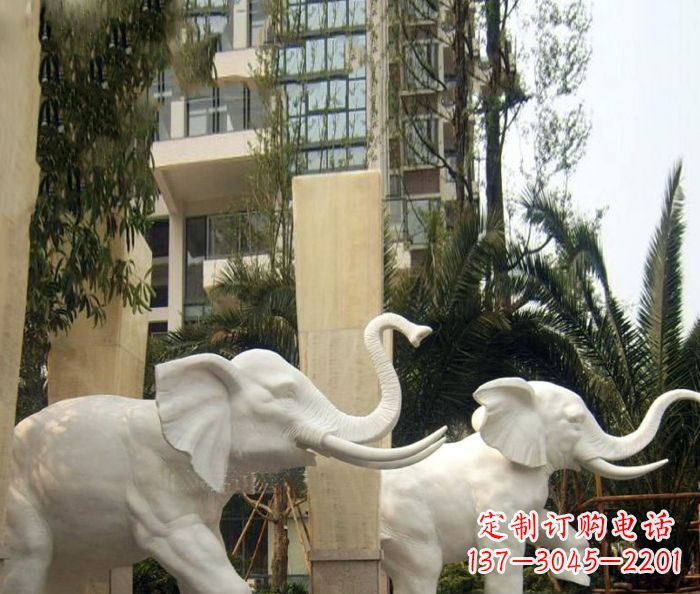 内江小区景观汉白玉大象石雕