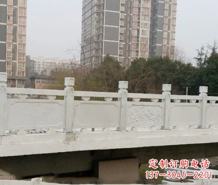 内江小区景观汉白玉石雕栏板 (2)