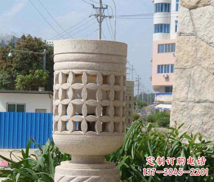 内江小区景观镂空石灯石雕
