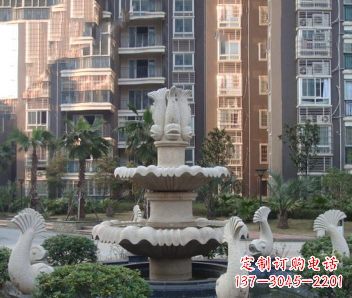 内江小区景观鲤鱼喷泉石雕