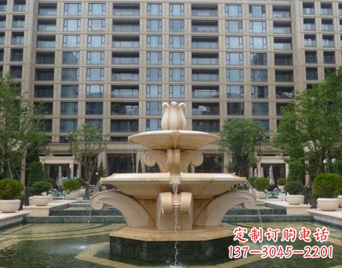 内江小区景观晚霞红喷泉石雕 (2)