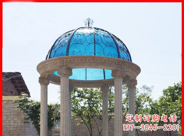 内江小区欧式圆顶凉亭石雕_2