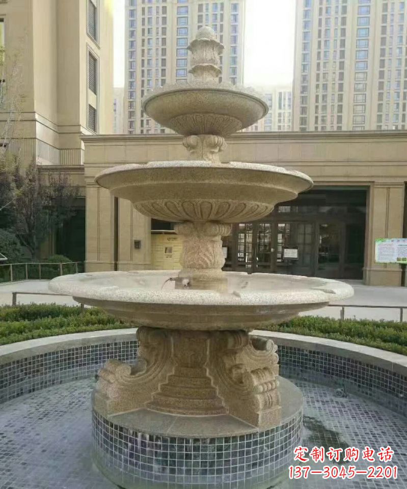 内江小区喷泉石雕 (2)