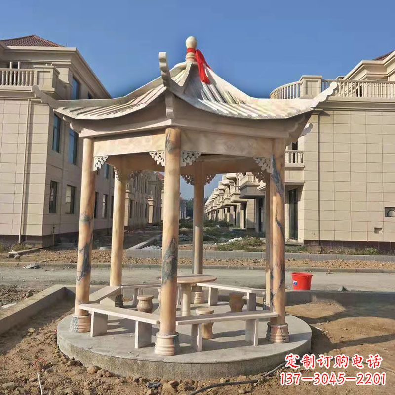 内江小区庭院石雕凉亭