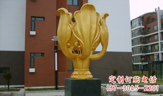 内江校园不锈钢紫荆花雕塑