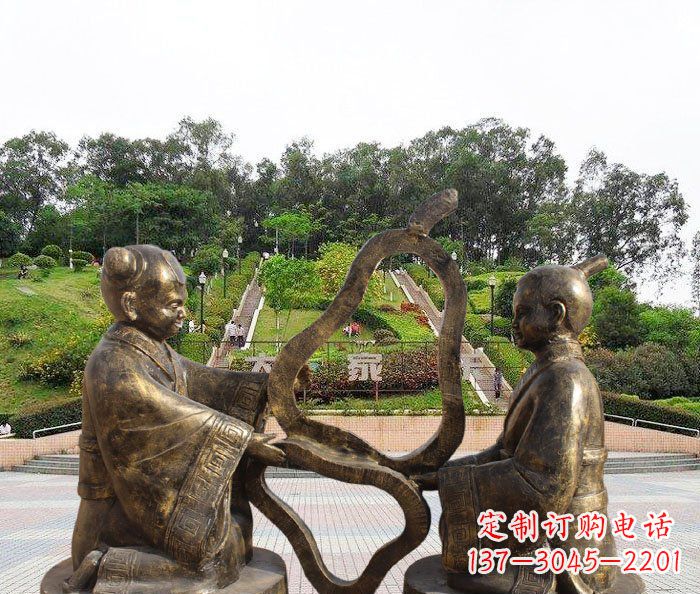 内江校园抽象孔融让梨铜雕