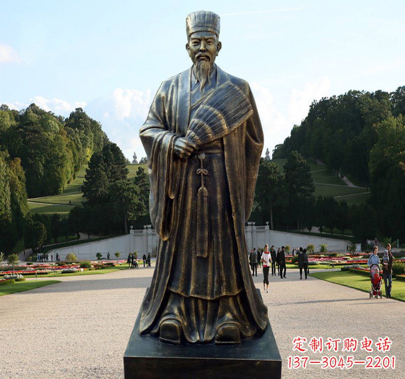 内江校园古代名人诸葛亮铜雕