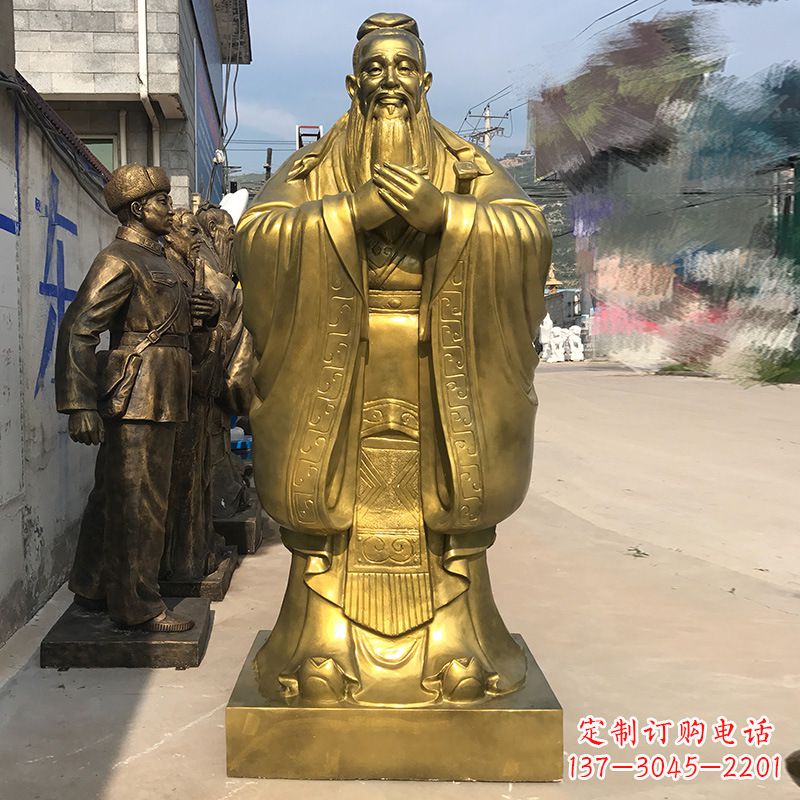 内江校园孔子铜雕像