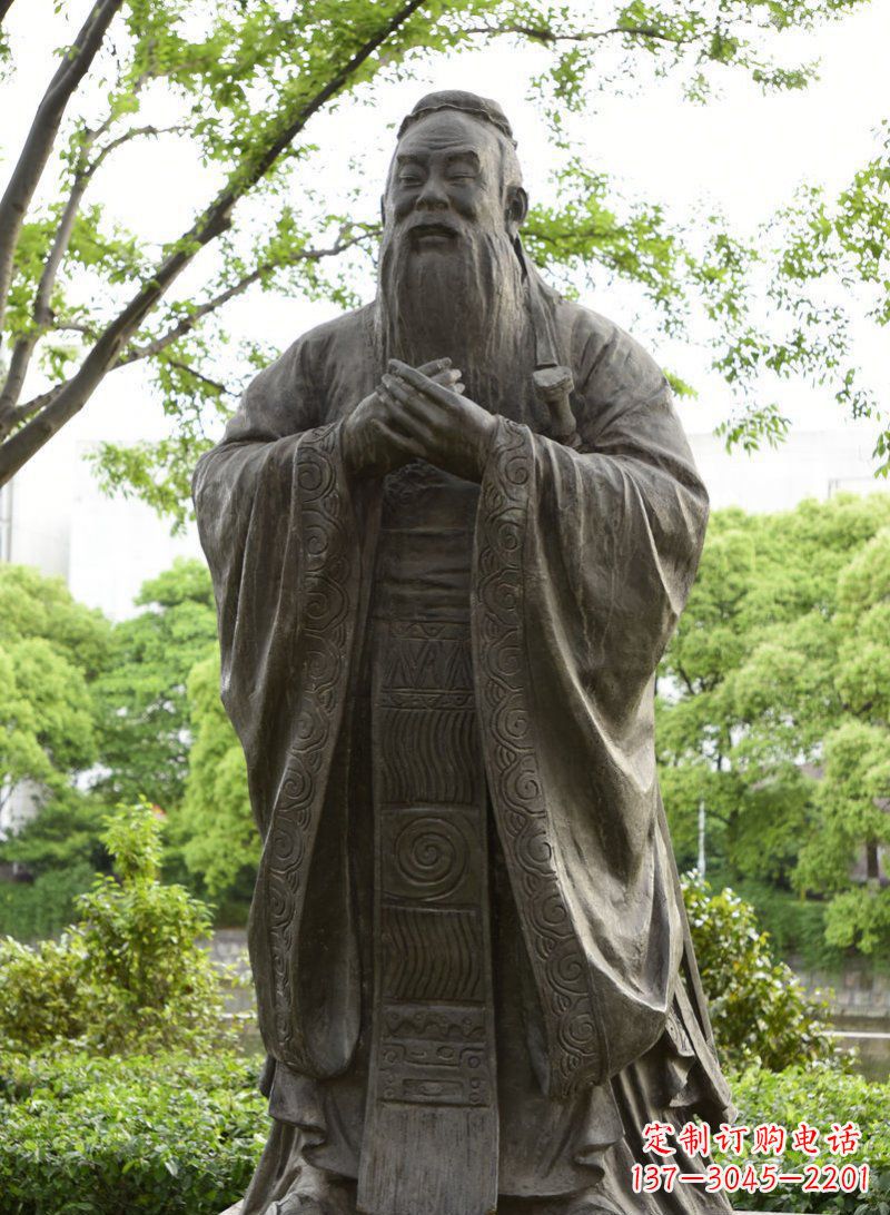 内江校园孔子行教像铜雕 (2)