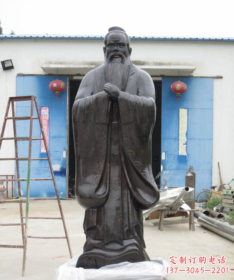 内江校园老子古代名人铜雕